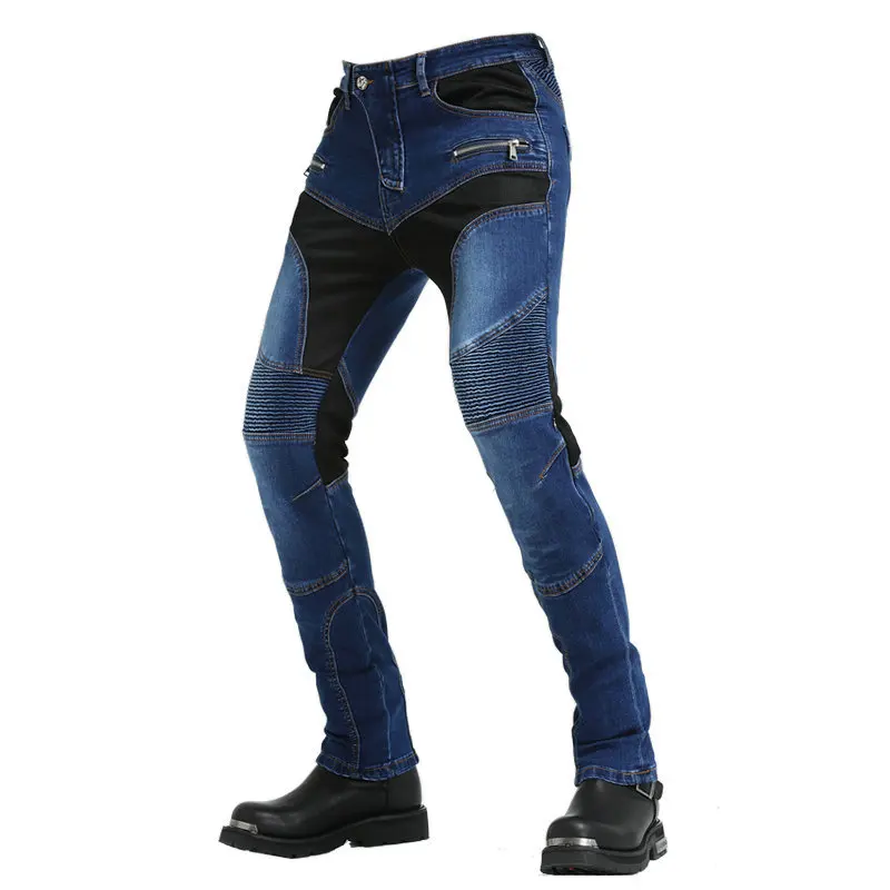 volero motocicleta equitação calças de proteção super magro incluindo kevlar material resistente ao desgaste malha respirável jeans