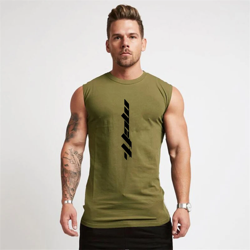 

Brand Mens Workout Sports Sleeveless O-Neck Vest Fashion Casual Tank Top Training Gym Comfortable Breathable Fitness Singlet