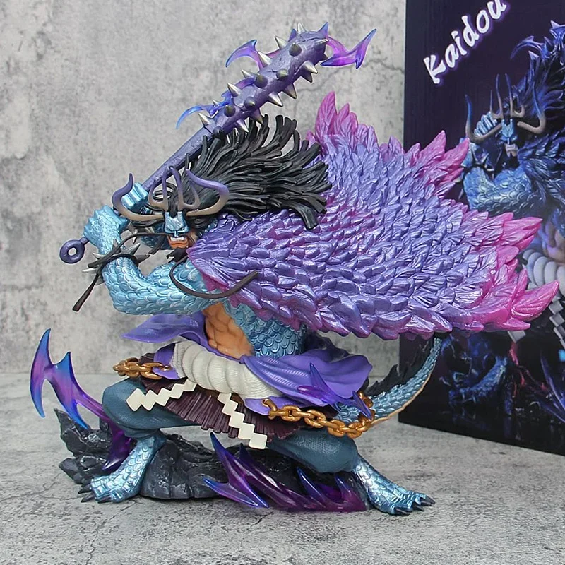 

30cm One Piece Kaidou Orc Form Anime Action Figure Four Emperors Wolf Teeth Stick Statue Model Decoration Collection Toy Gifts