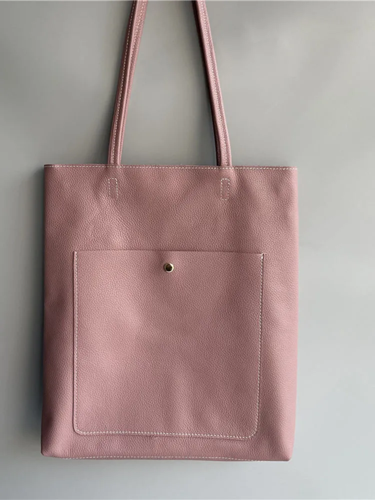 Women's Leather Tote Bag Large Capacity Genuine Cowhide Shoulder_voghion.com