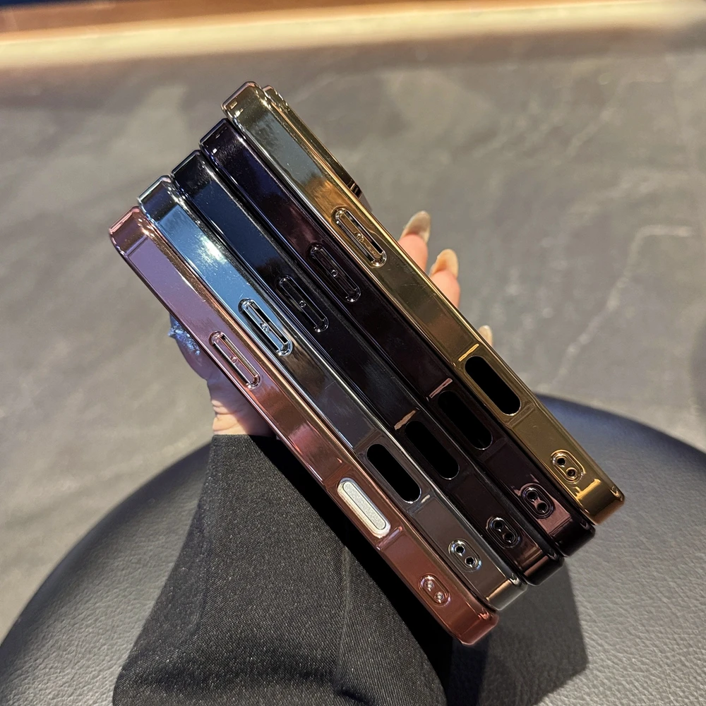 Elegant Electroplated Frame Makeup Mirror Case - Ultra-Thin Hard Cover