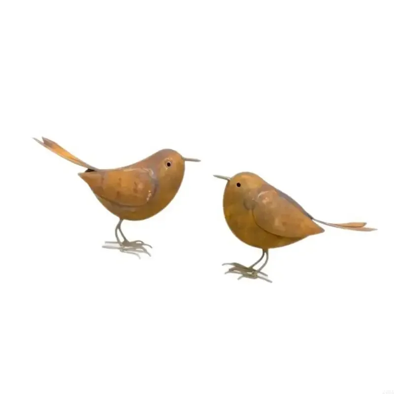 2 Stück Eisen-Vogelfiguren, dekorative Statuen-Kollektion, Tischdekoration, Skulptur – Detail 10