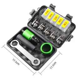 Electric Rivet Nut Drill Adaptor Set for Cordless Electric Power Drill with Handle Grip Insert Nut Riveting Hand Tool Rivet Nuts