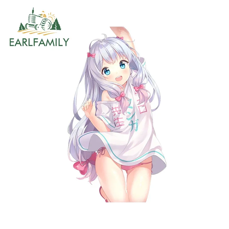 

EARLFAMILY 13cm x 7.5cm for Cute Loli Kawaii Decal Bumper Funny Car Stickers Scratch-Proof Creative Motorcycle Vinyl Car Wrap