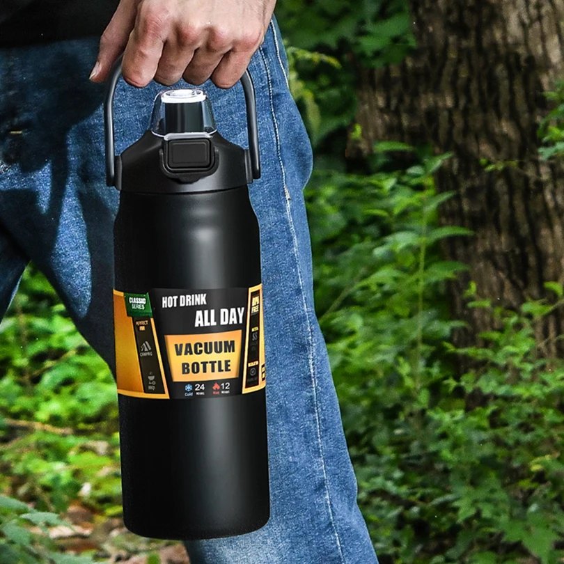 New 304 Stainless Steel Thermos Tumbler Vacuum Flasks Cold and Hot Portable Outdoor Sport Thermal Mug With Straw Large Capacity