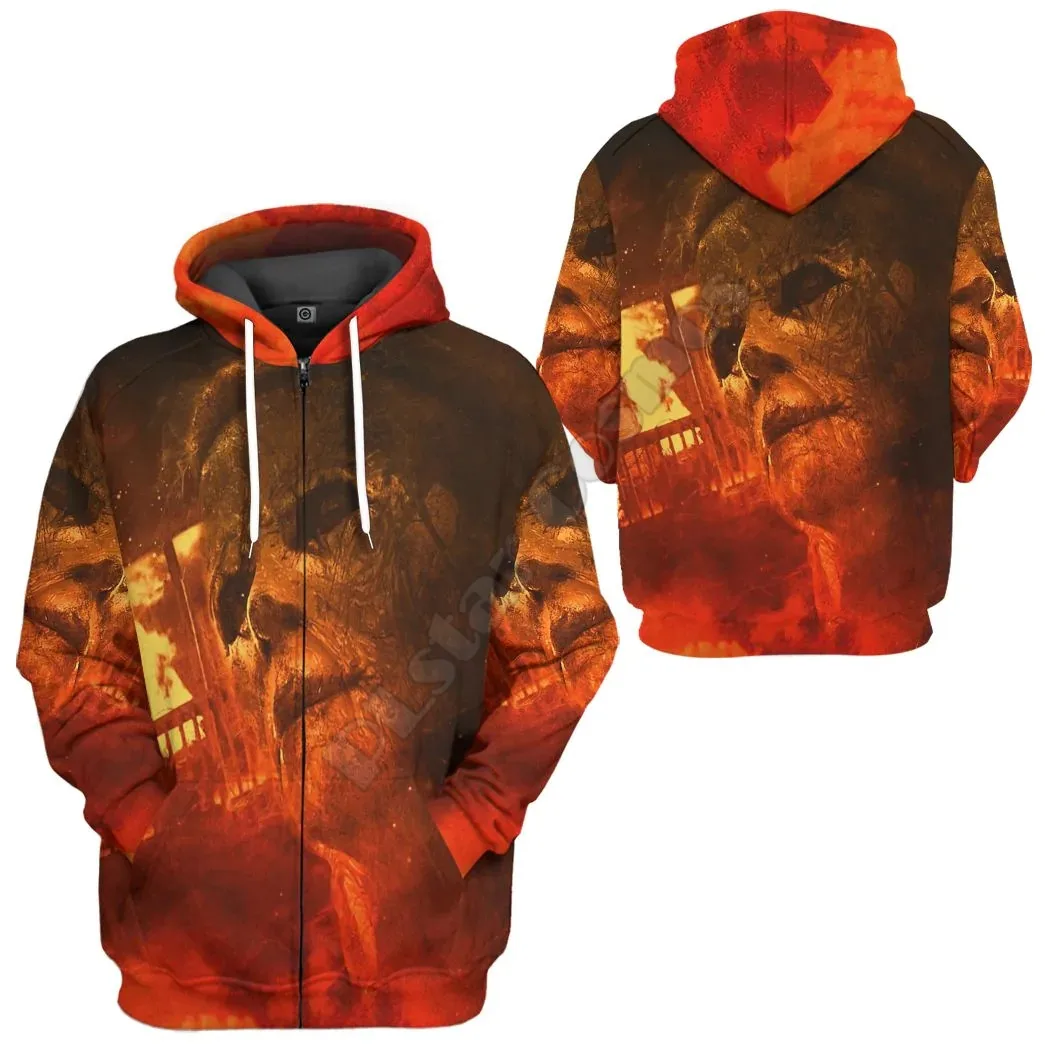 Michael Myers 3D All Over Printed Hoodies Sweatshirts Zipper Hooded Men For Women Streetwear Cosplay Costumes