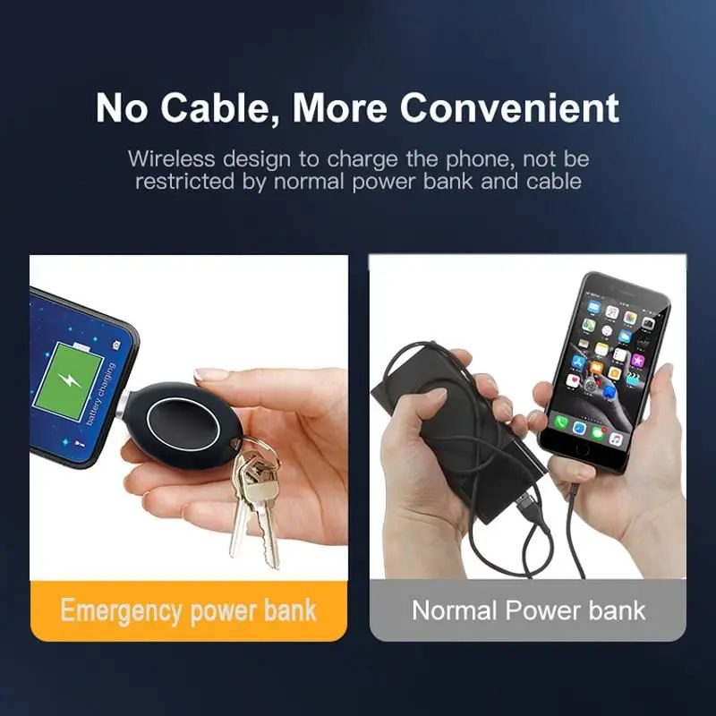 Keychain Mini Power Bank portable power bank mini powerbank for iphone android TYPE-C emergency power