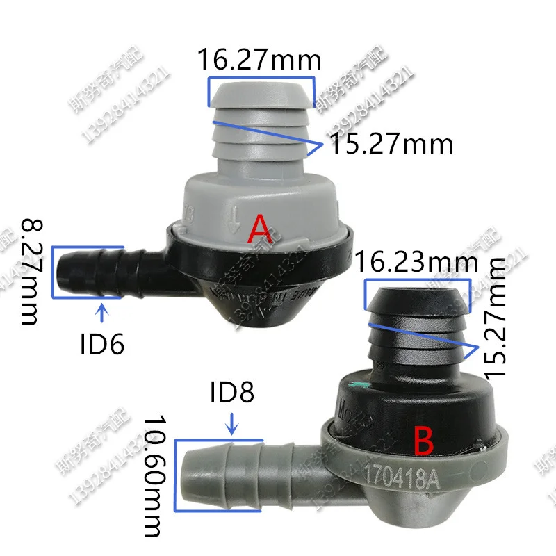Check Valve ID8 elbow 90 degree One-way Valve Non-return Valve One Way Air Pump Vacuum Check For BMW 2pcs