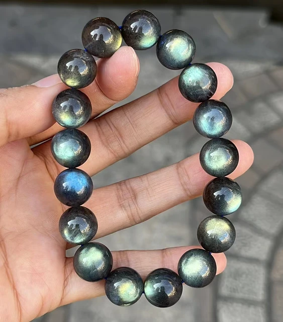 Snowflake Obsidian, Aquamarine & Labradorite Mala Bracelet - MishkaSamuel