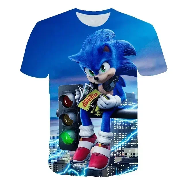 thumbnail image 1 of Nueva camiseta con estampado 3D de Super Sonics para niños, ropa de moda con nueva tecnología, top de dibujos animados para niños de 4, 6, 8, 10, 12 y 14 años, 1 of 5