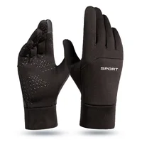 Men Winter Waterproof Cycling Gloves Outdoor Sports Ski Running Motorcycle Touch Screen Fleece Gloves Non-Slip Warm Full Fingers 1