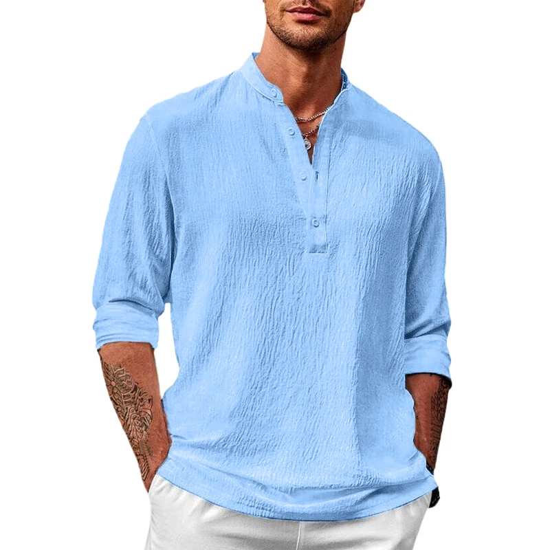 Animal Game Mens Cotton Shirts Luxury Long Casual Henley Shirts Linen Shirts Hawaiian T Shirts for Man Work Lightweight Tops