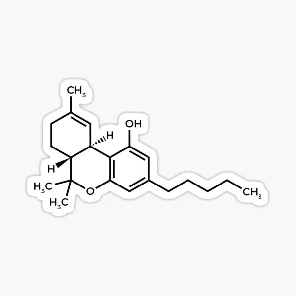

Thc Molecule 5PCS Stickers for Luggage Art Wall Funny Kid Cute Home Background Water Bottles Window Print Stickers Room Laptop