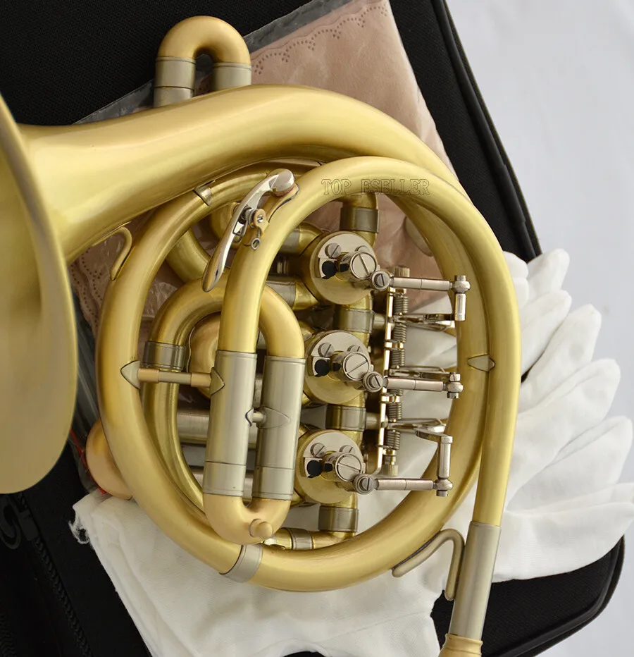 High Grade Matt Brass Piccolo Mini French Horn Bb with Case