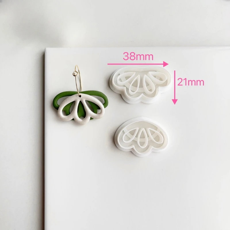 Hollow Embossed Flower Leaf Polymer Clay Mold - Geometric Shapes for DIY Earring Making and Handmade Crafts