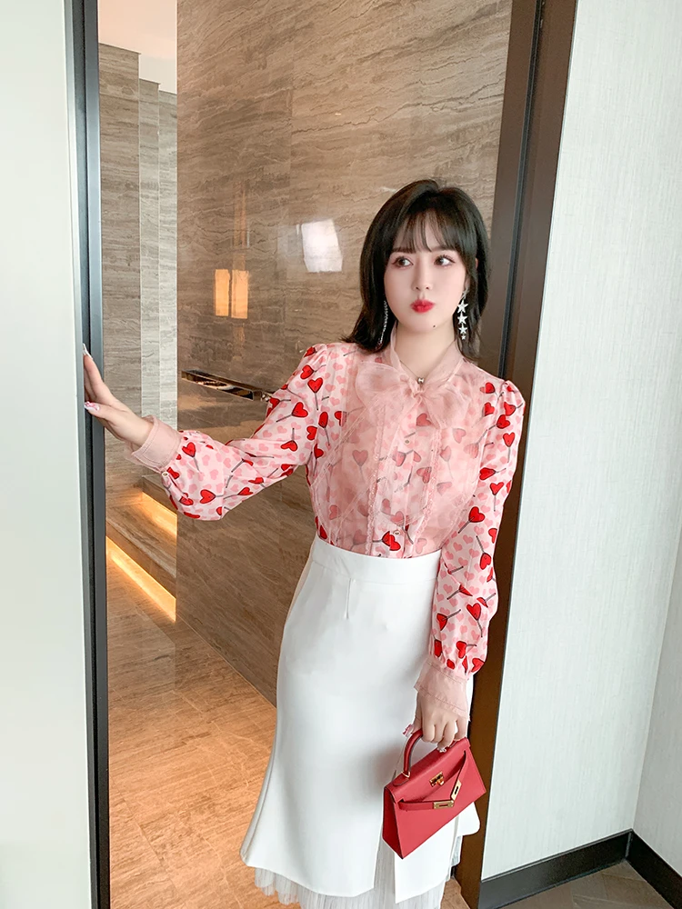 long skirts High quality Skirt only Tall waist splicing gauze fishtail skirt skirt is placed the new early in the spring of 2022 a line skirt