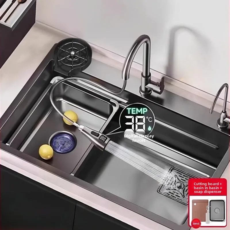 Stainless Steel 304 Kitchen Sink Large Bowl Undermount Thickened Home Dishwasher Basin Vegetable Wash Basin Countertop Sink