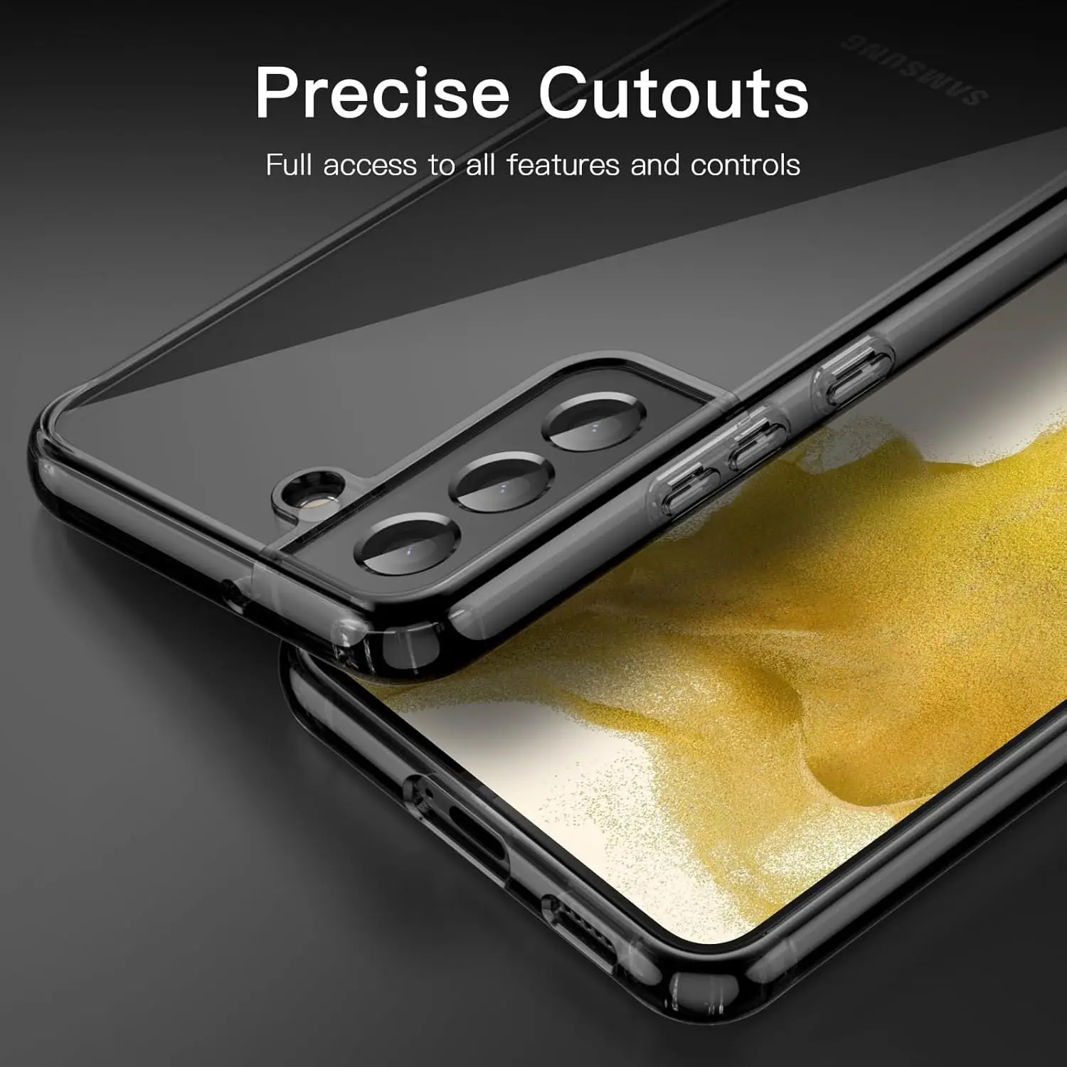 Case for S22 5G 6.1-Inch, Non-Yellowing Shockproof Bumper Protective Phone Cover, Anti-Scratch Hard PC Back (Clear)