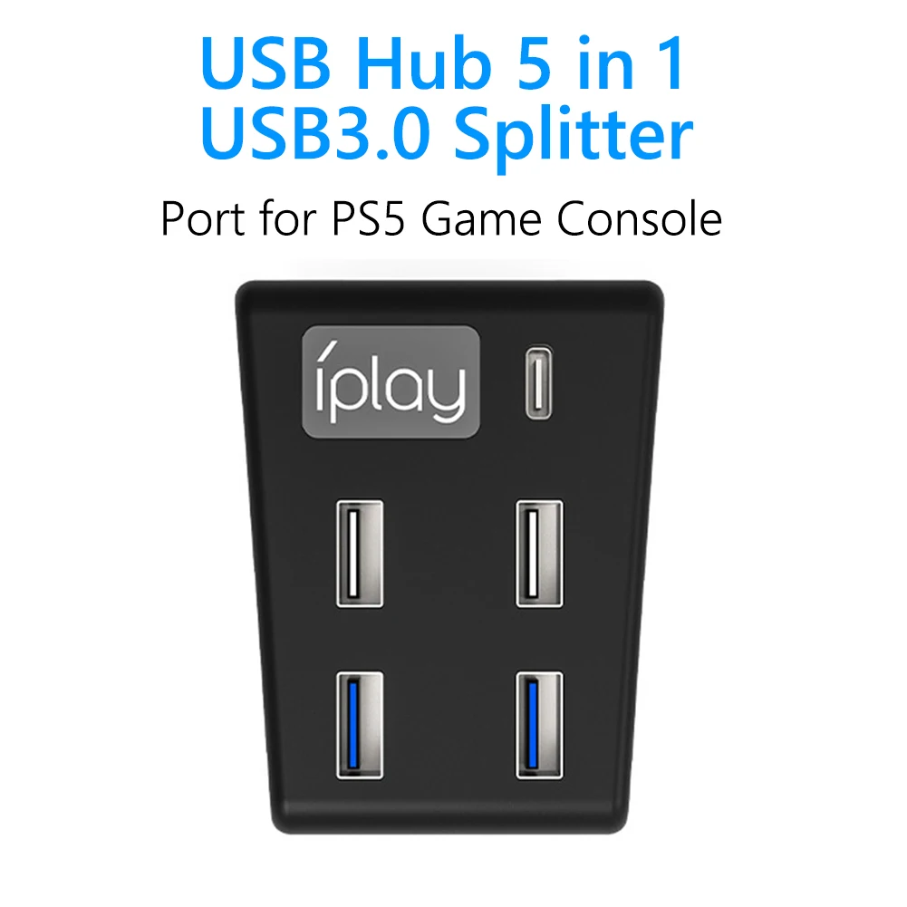 5포트 USB 허브 스플리터 확장기 USB3.0 고속 포트 콘솔 게임 액세서리 (플레이스테이션 5용)