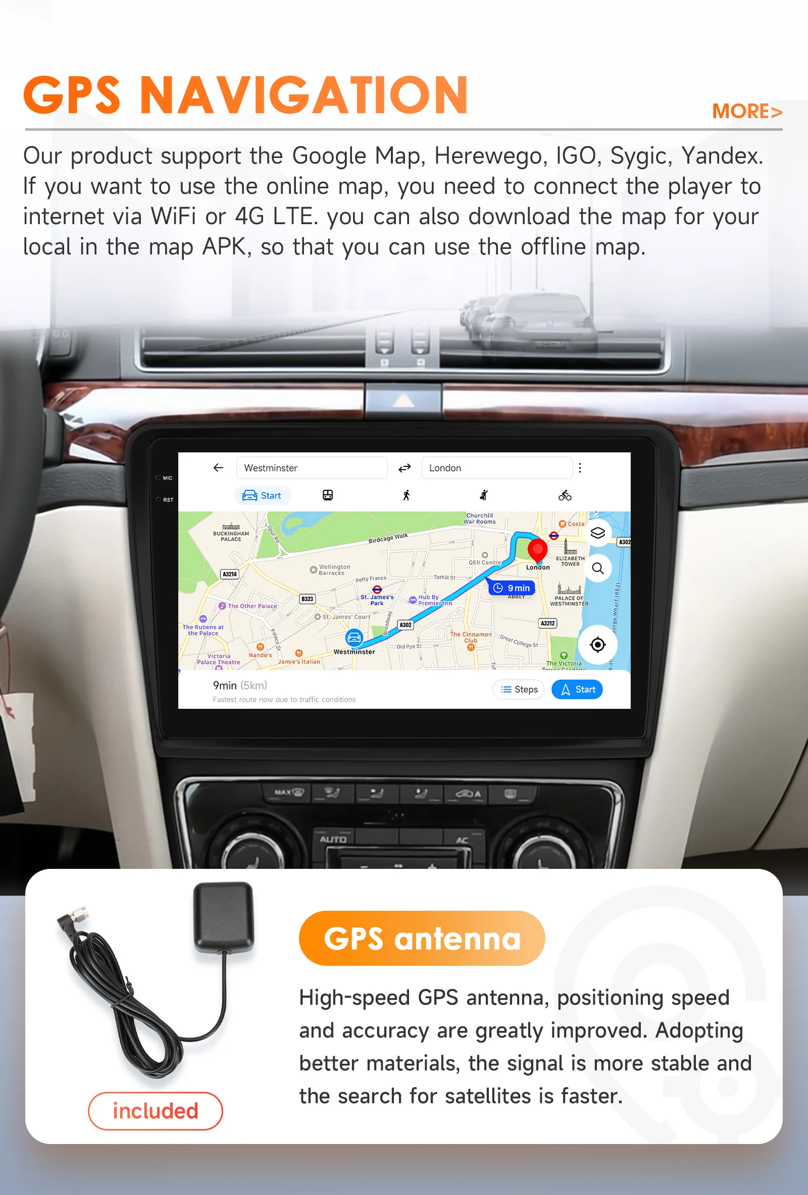 Hizpo Smart Car Systems für Skoda Superb 2 2008–2015 Wireless CarPlay Android Auto Nr. 2 DIN 2DIN DVD Stereo 360 Kamera GPS – Detail 32