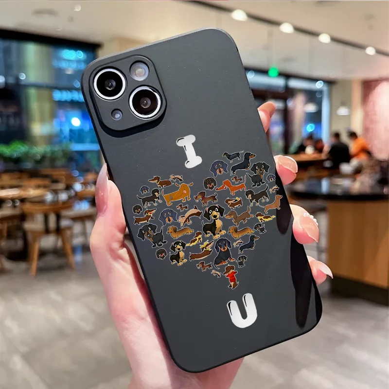 Adorable Dachshund Cartoon Dog Phone Case - Soft Protective Cover
