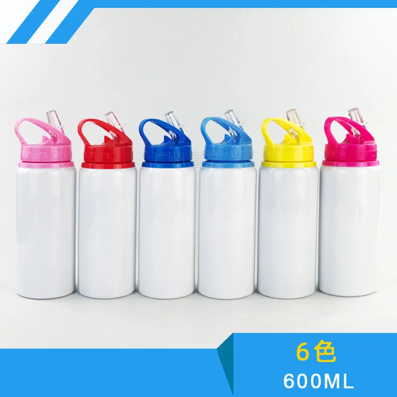 6pcs/lot Sublimation Blank 600ml Colorful Mug Bottle For Sublimation Printing Transfer Mug Press 4pcs lot blank sublimation 600ml hermos bottle cusfer prtinting by sublimation ink diy transfer heat press printingp tran