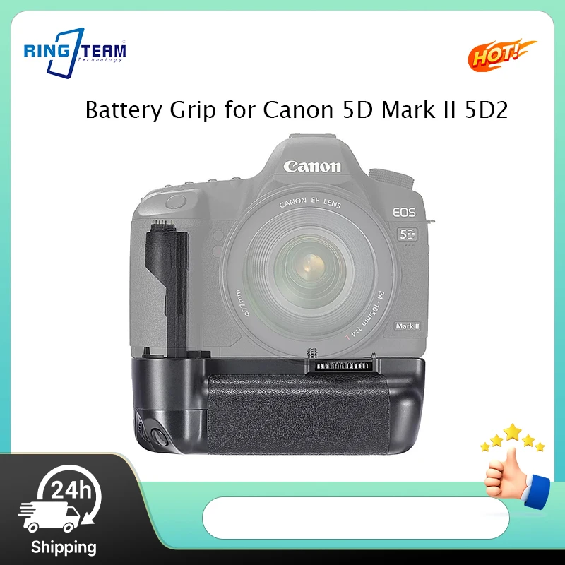 캐논 EOS 5D Mark II 5D2용 BG-E6 수직 배터리 그립, 전문 사진 촬영을 위한 LP-E6 및 AA 배터리와 호환 가능