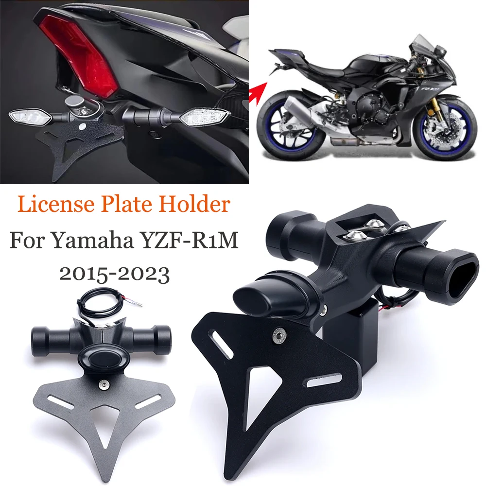 

For Yamaha YZFR1M YZF R1M Motorcycle Rear Short Tail Stock License Plate Holder Tailstock Bracket Kit Accessories 2015-2023