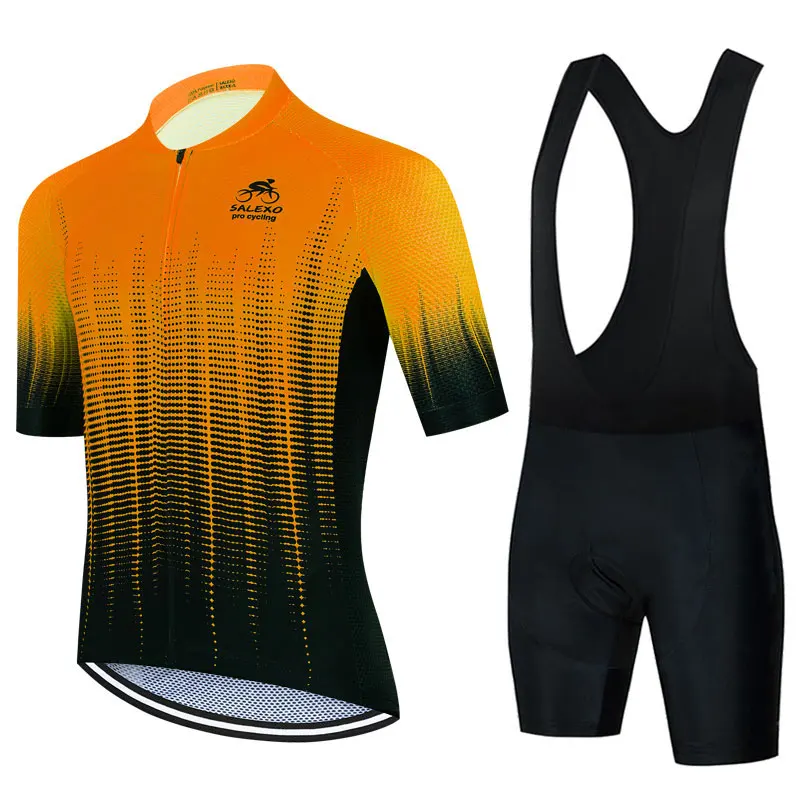 Summer Cycling Jersey Set Men Fluorescent Color MTB Short Sleeve Cycling Clothing Mountain Bike Wear Ropa Ciclismo Uniform cycling jersey cycling shirt cycling suit cycling jersey set