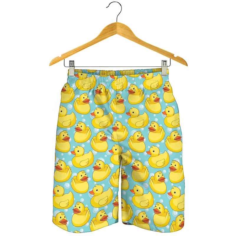 Cute Rubber Duck 3d Print Beach Shorts Men Kids Summer Swim Trunks Sports Street Cool Short Pants Quick Dry Surf Board Shorts 3