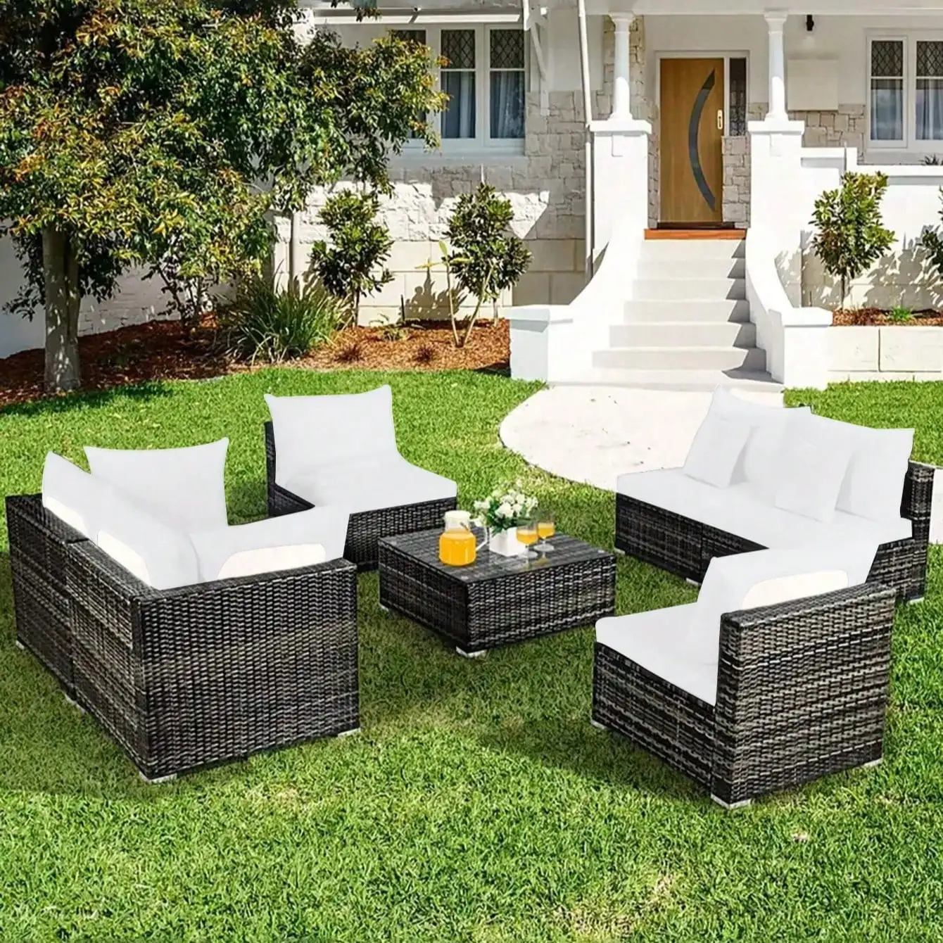 Tropical Print Non-Slip Sofa Cushion Covers - Stylish Outdoor Furniture Protectors