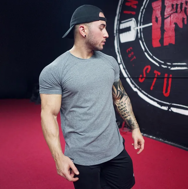 Bodybuilding & Workout Men's Slim Fit Short Sleeve T Shirt Men's