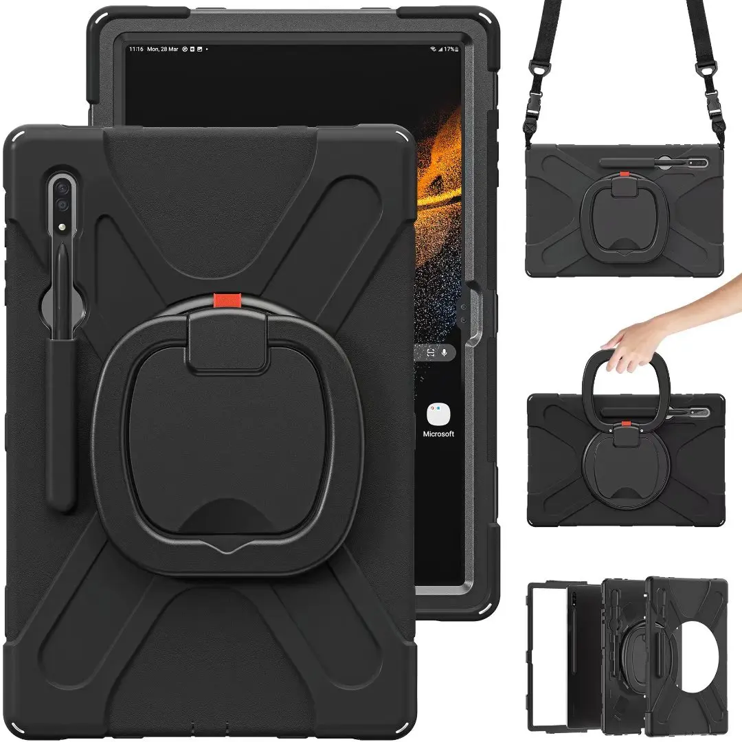 Caixa de Rotação da Tabuleta para Samsung Galaxy Tab s8 Ultra s7 Plus a7 a8 X200 X900 T875 P615 T295 Lidar com Resistente Capa Protetora