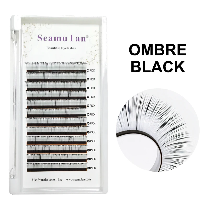 

Ombre Eyelashes White Black Individual Eyelash Mink Lashes Colored Pink Red Purple Blue False Eyelash Make Up