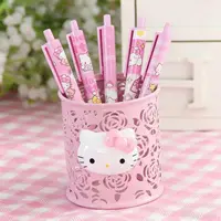 Hello Kitty Metal Mesh Pen Holder Multi-Shape Cartoon Pencil Cup Hollow Stationery Organizer for Office School Desk Decor Gift 5