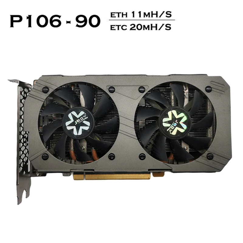 P106 090 6 ГБ с охлаждающими вентиляторами для майнинга ETH Hashrate 11mh/S GPU графические