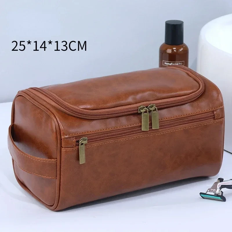 Neceser de cuero para hombres y mujeres, Kit Dopp, neceser colgante para hombre, neceser de viaje para viajar, bolsa de cosméticos grande para T