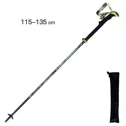 Carbon Fiber Folding Trekking Pole Ultralight Collapsible Trail Running Walking Stick Outdoor Camping 2 Piece