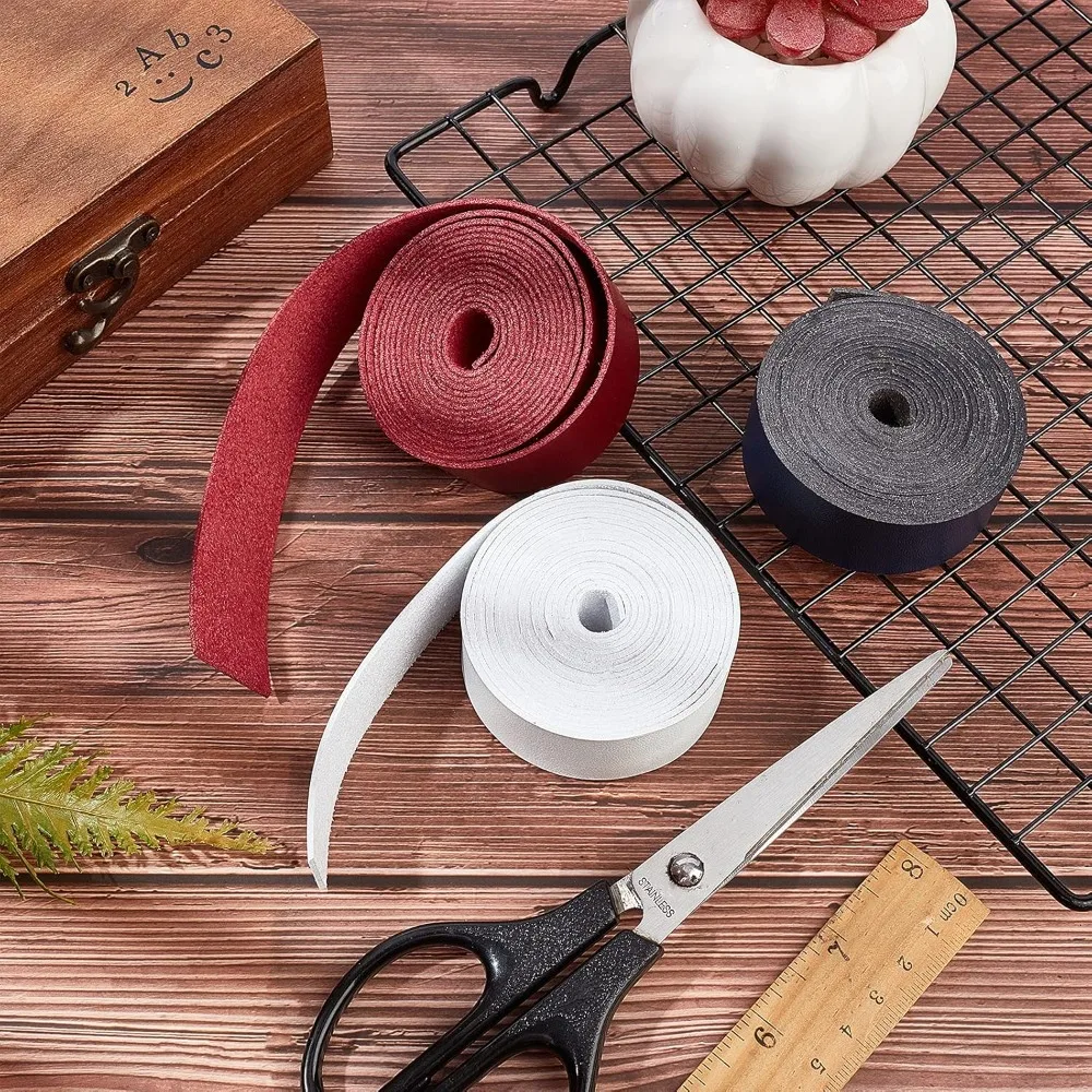 가죽풍 리본 가죽풍 가방끈 쥬얼리 제작 DIY 공예용 검정색 1(25mm) 2m/롤