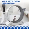 Cat Exercise Wheel Silent Running Toy Treadmill Roller Wheel with Detachable Carpet Easy-to-Assemble Exercise Rollers for Cats 1