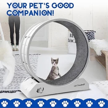 Cat Exercise Wheel Silent Running Toy Treadmill Roller Wheel with Detachable Carpet Easy-to-Assemble Exercise Rollers for Cats 1