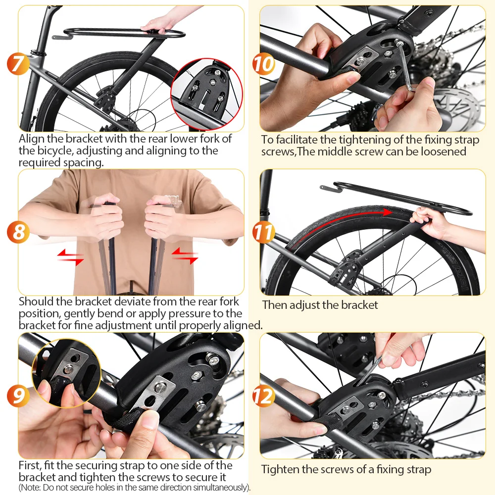 Verstellbarer Fahrrad-Gepäckträger aus Aluminiumlegierung, universeller Fahrrad-Heckträger, Vorderradgabelträger, Tasche für Bikepacking – Detail 10