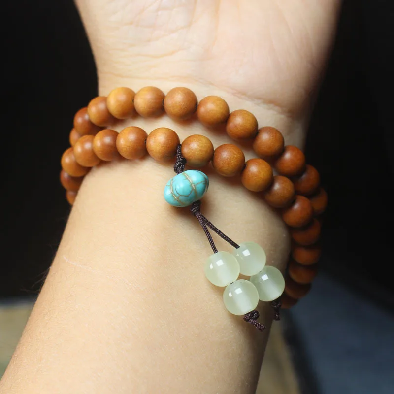 

Sandalwood 8mm round Beads Double Layer Bracelet Luminous Beads 8mm Jade