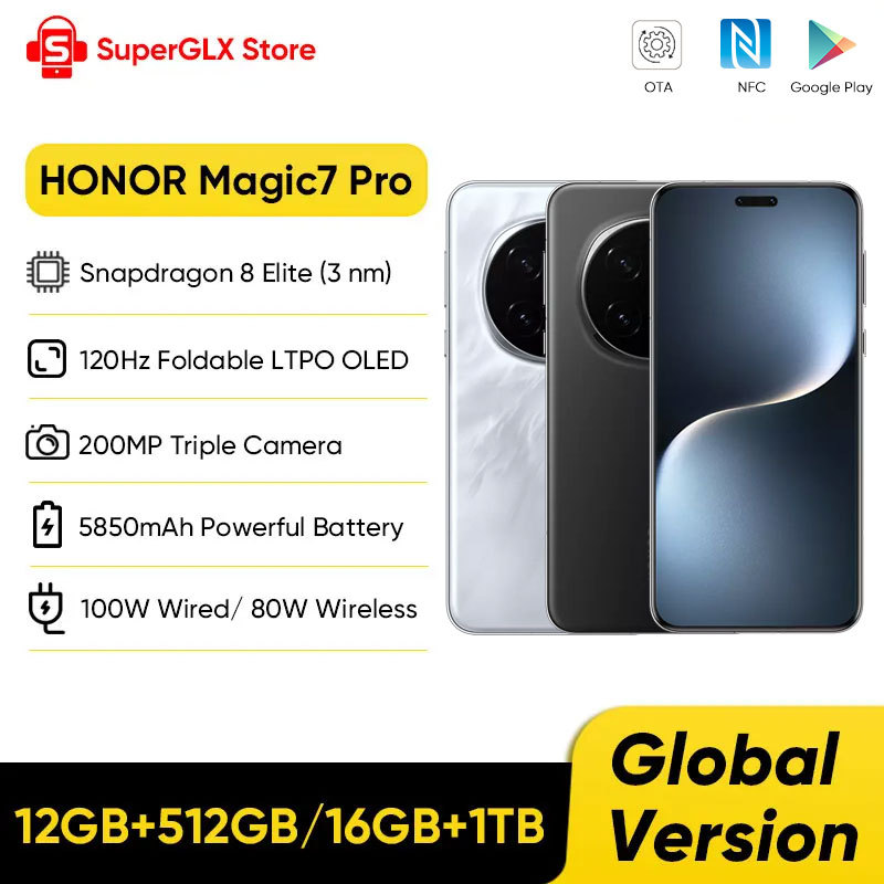 Global Version HONOR Magic7 Pro 5G Smartphone  Snapdragon 8 Elite 6.8'' 120Hz OLED Display 100W Fast Charge Magic 7 Pro