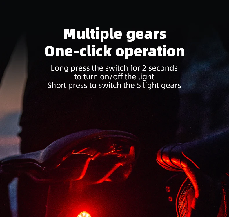 Bicycle Light Smart Bicycle Rear Light Auto Start Stop Brake Sense Waterproof LE
