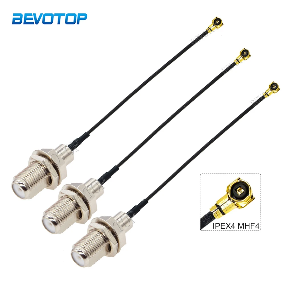 

2Pcs/Lot F Female to u.FL/IPX/IPEX4 MHF4 Female Jack Connector Pigtail RF1.13 RF Coaxial Cable 3G Antenna Extension Cord Wire