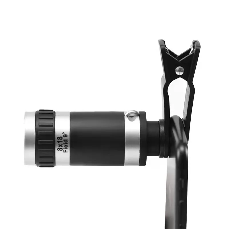 

8x18 Monocular Telescope Mini Portable Mobile Phone Telescope with Holder Outdoor Camping Hunting Birdwatching Spyglass