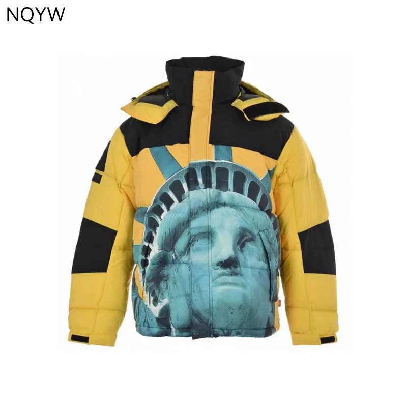 Face x SUP Co Branded Statue Of Liberty Down Jacket For Men's Winter Thick Windproof High Street Loose Hooded Coat For Women 3