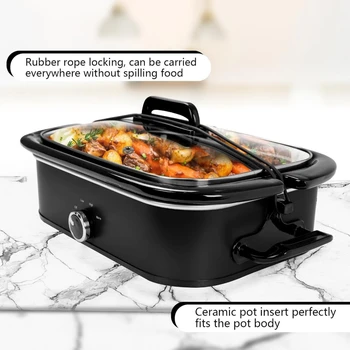 4-Quart Slow Cooker with Casserole Manual Warm Setting, Kitchen Small Appliance , Dishwasher Safe Crock,  Slow Cooker 5