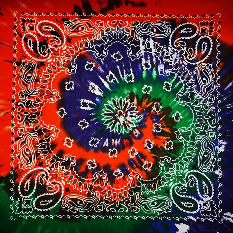 Cotton Bandana Gradient Dye Hip Hop Square Scarf Paisley Headband